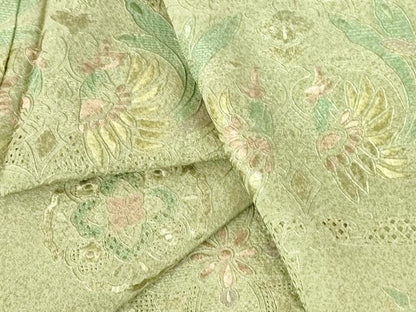 平和屋着物▼中国三大刺繍　スワトウ刺繍　汕頭刺繍　総刺繍　訪問着　正倉院鳳凰花文　正絹　逸品　DABH0568op