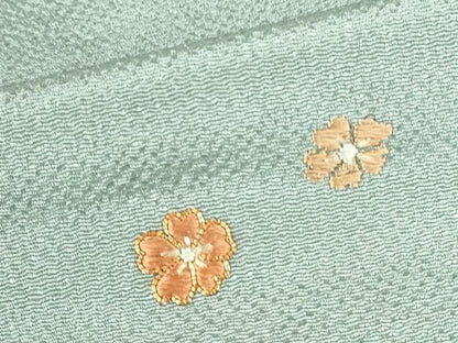 平和屋着物●訪問着　駒刺繍　総刺繍　更紗花文　鬼しぼ縮緬　金糸　正絹　逸品　DABH0569op