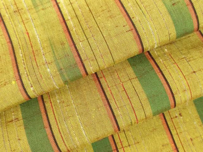平和屋着物▽上質な紬　単衣　間道　正絹　逸品　DABH0575op