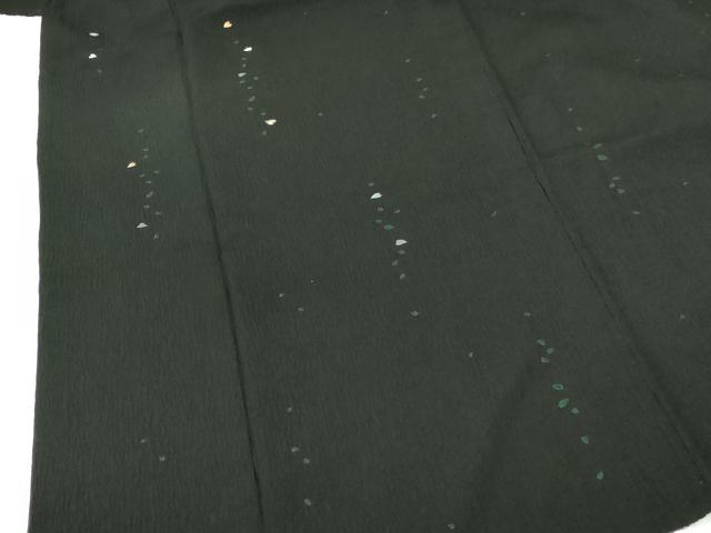 平和屋着物▽訪問着　単衣　舞桜　黒地　正絹　逸品　DABH0577op