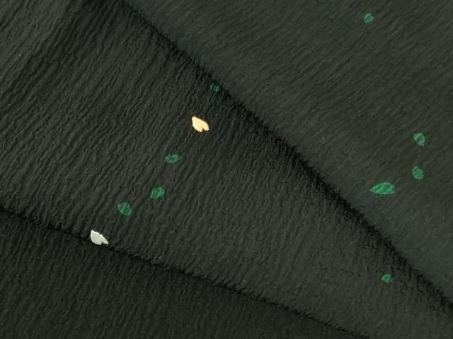 平和屋着物▽訪問着　単衣　舞桜　黒地　正絹　逸品　DABH0577op