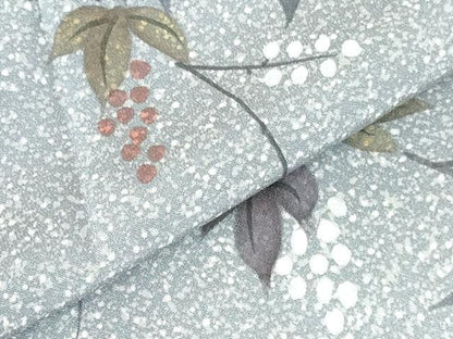 平和屋着物●訪問着　手描き　葡萄蔦の葉　正絹　逸品　DABH0586op