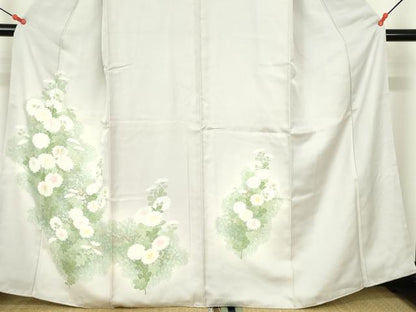 平和屋着物●訪問着　刺繍　菊　暈し染め　金彩　正絹　逸品　DABH0587op