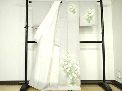 平和屋着物●訪問着　刺繍　菊　暈し染め　金彩　正絹　逸品　DABH0587op