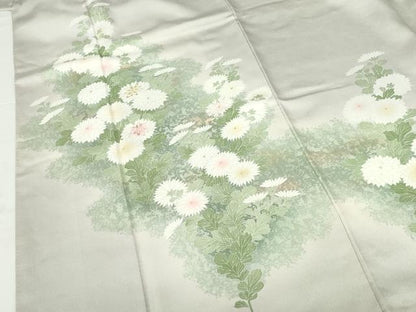 平和屋着物●訪問着　刺繍　菊　暈し染め　金彩　正絹　逸品　DABH0587op