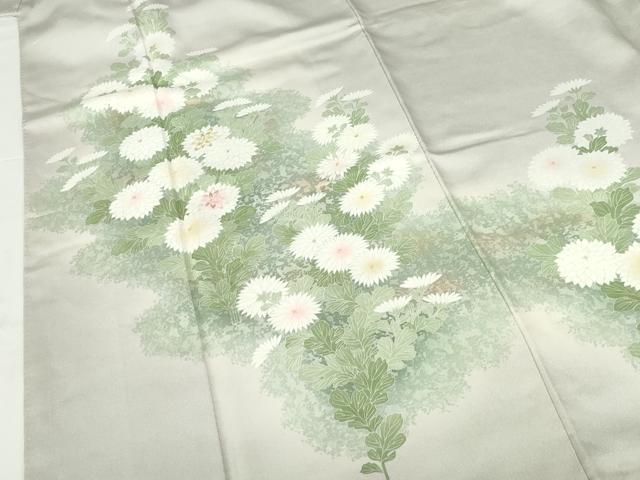 平和屋着物●訪問着　刺繍　菊　暈し染め　金彩　正絹　逸品　DABH0587op