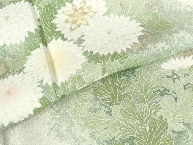 平和屋着物●訪問着　刺繍　菊　暈し染め　金彩　正絹　逸品　DABH0587op