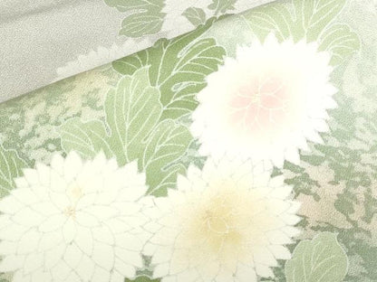 平和屋着物●訪問着　刺繍　菊　暈し染め　金彩　正絹　逸品　DABH0587op