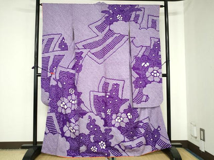 平和屋着物●豪華振袖　総絞り　草花　正絹　逸品　DABH0590op