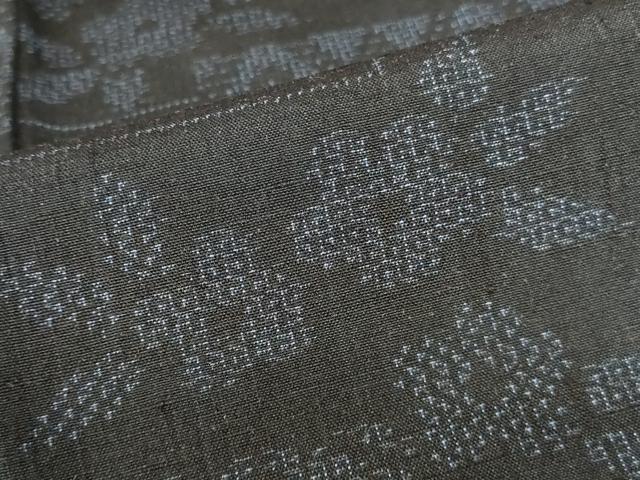 平和屋着物●結城紬　100亀甲　横段吉祥花文　正絹　逸品　DABH0592op
