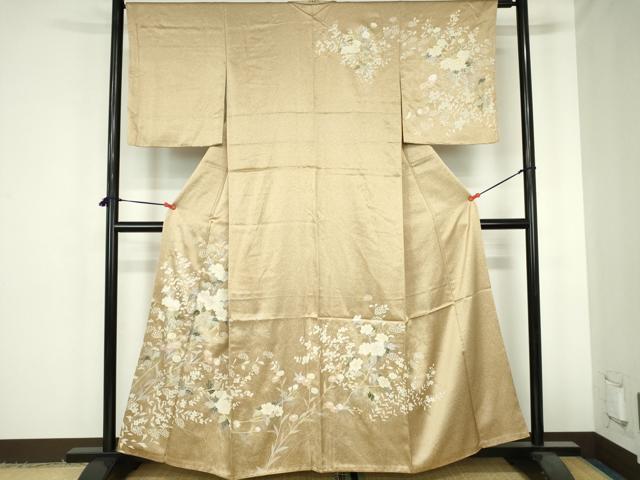 平和屋着物●訪問着　草花　金銀彩　正絹　逸品　DABH0604op