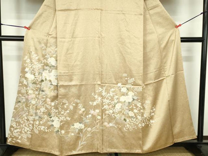 平和屋着物●訪問着　草花　金銀彩　正絹　逸品　DABH0604op