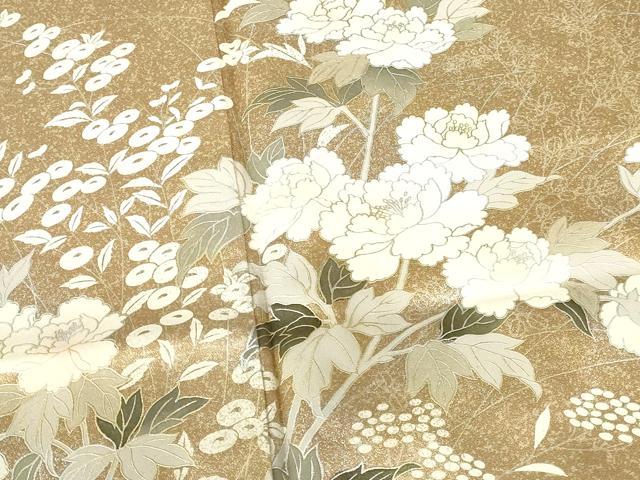 平和屋着物●訪問着　草花　金銀彩　正絹　逸品　DABH0604op