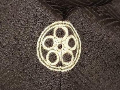 平和屋着物●訪問着　刺繍　絞り　市松花文　金彩　正絹　逸品　DABH0605op