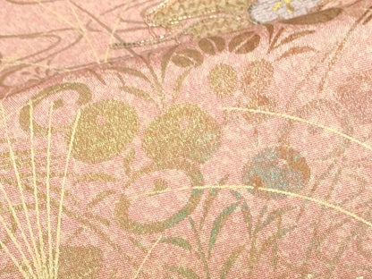 平和屋着物●中国三大刺繍　スワトウ刺繍　汕頭刺繍　訪問着　駒刺繍　地紙花松文　暈し染め　金彩　正絹　逸品　DABH0608op