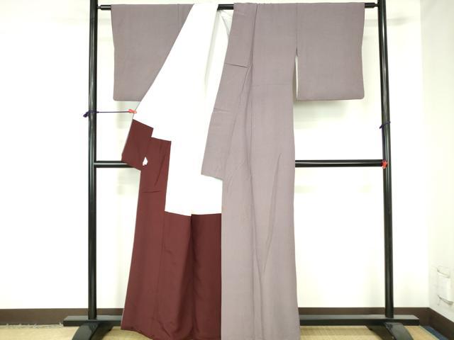 平和屋着物●江戸小紋　万筋　紫水晶色×葡萄鼠色　ますいわ屋扱い　正絹　逸品　DABH0609op