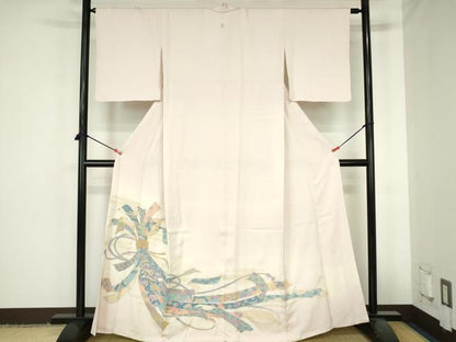 平和屋着物●豪華色留袖　寿光織　束ね熨斗花鳥文　暈し染め　金糸　正絹　逸品　DABH0611op