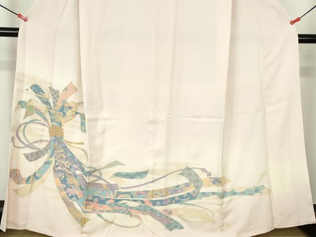 平和屋着物●豪華色留袖　寿光織　束ね熨斗花鳥文　暈し染め　金糸　正絹　逸品　DABH0611op