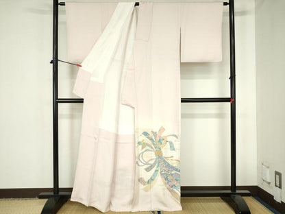 平和屋着物●豪華色留袖　寿光織　束ね熨斗花鳥文　暈し染め　金糸　正絹　逸品　DABH0611op