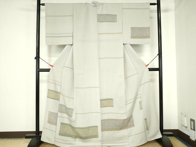平和屋着物●訪問着　横段花文　正絹　逸品　DABH0612op
