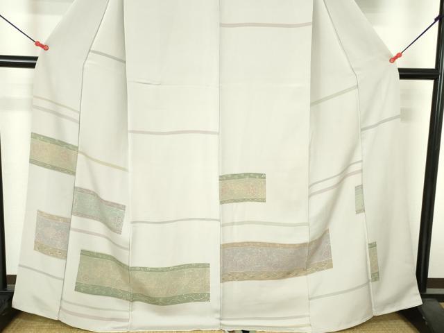 平和屋着物●訪問着　横段花文　正絹　逸品　DABH0612op