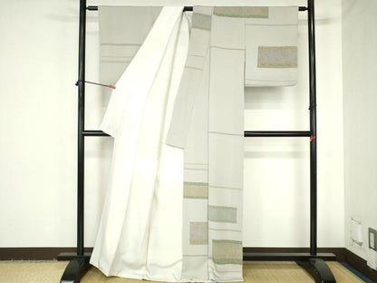 平和屋着物●訪問着　横段花文　正絹　逸品　DABH0612op