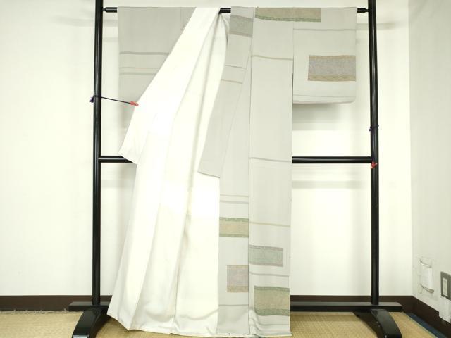 平和屋着物●訪問着　横段花文　正絹　逸品　DABH0612op
