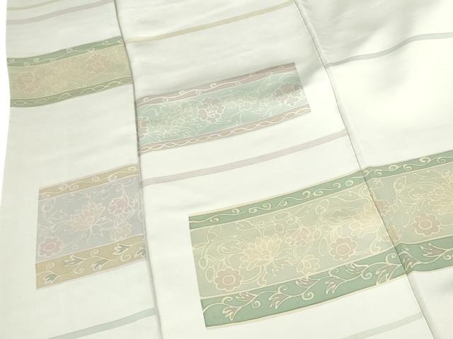平和屋着物●訪問着　横段花文　正絹　逸品　DABH0612op