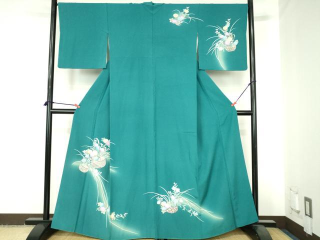 平和屋着物●訪問着　花篭文　暈し染め　正絹　逸品　DABH0613op