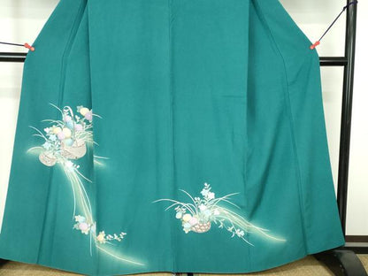 平和屋着物●訪問着　花篭文　暈し染め　正絹　逸品　DABH0613op