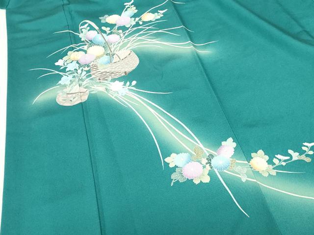 平和屋着物●訪問着　花篭文　暈し染め　正絹　逸品　DABH0613op