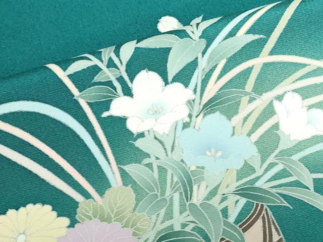 平和屋着物●訪問着　花篭文　暈し染め　正絹　逸品　DABH0613op