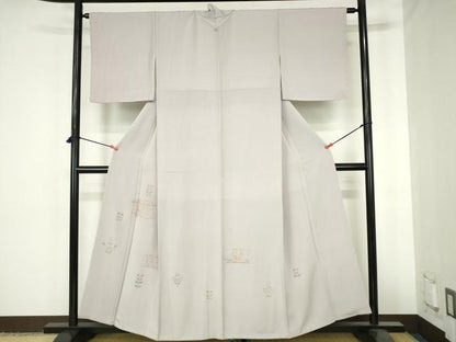 平和屋着物●豪華色留袖　総刺繍　花鳥文　金糸　正絹　逸品　DABH0614op
