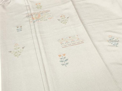 平和屋着物●豪華色留袖　総刺繍　花鳥文　金糸　正絹　逸品　DABH0614op