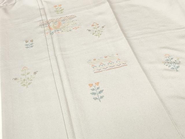 平和屋着物●豪華色留袖　総刺繍　花鳥文　金糸　正絹　逸品　DABH0614op