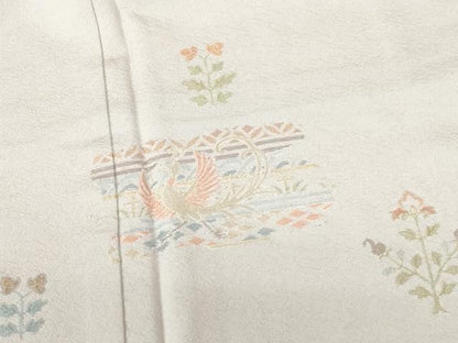平和屋着物●豪華色留袖　総刺繍　花鳥文　金糸　正絹　逸品　DABH0614op