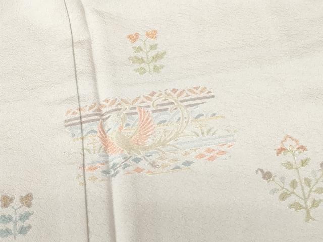 平和屋着物●豪華色留袖　総刺繍　花鳥文　金糸　正絹　逸品　DABH0614op