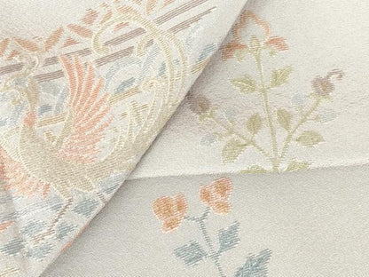 平和屋着物●豪華色留袖　総刺繍　花鳥文　金糸　正絹　逸品　DABH0614op