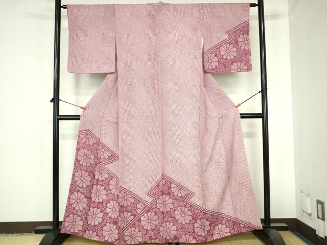 平和屋着物●訪問着　総絞り　菊　正絹　逸品　DABH0617op