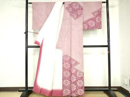 平和屋着物●訪問着　総絞り　菊　正絹　逸品　DABH0617op