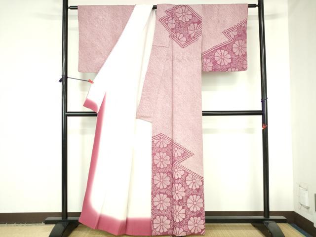 平和屋着物●訪問着　総絞り　菊　正絹　逸品　DABH0617op