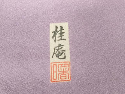 平和屋着物●上質な色無地　作家物　浅紫色　鈴乃屋扱い　正絹　逸品　DABH0618op