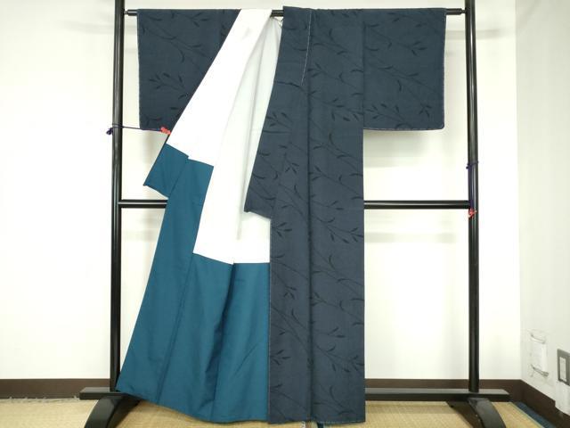 平和屋着物●本塩沢　枝葉文　正絹　逸品　未使用　DABH0619op
