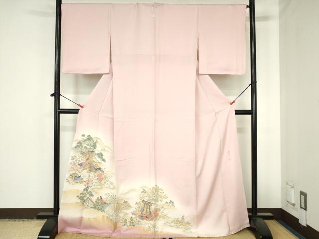 平和屋着物●豪華色留袖　寿光織　人物風景文　佳日の宴　暈し染め　金糸　さが美扱い　正絹　逸品　DABH0623op
