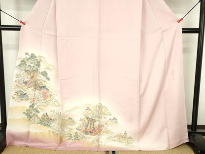 平和屋着物●豪華色留袖　寿光織　人物風景文　佳日の宴　暈し染め　金糸　さが美扱い　正絹　逸品　DABH0623op