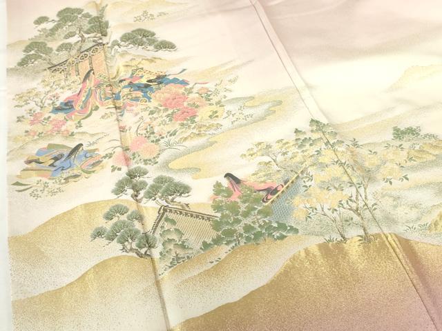 平和屋着物●豪華色留袖　寿光織　人物風景文　佳日の宴　暈し染め　金糸　さが美扱い　正絹　逸品　DABH0623op