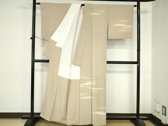 平和屋着物●訪問着　刺繍　箔散らし　霞文　金彩　正絹　逸品　DABH0624op