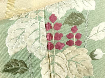 平和屋着物▽訪問着　単衣　総刺繍　笹竹　枝梅　暈し染め　金銀糸　正絹　逸品　DABH0628op