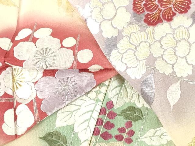 平和屋着物▽訪問着　単衣　総刺繍　笹竹　枝梅　暈し染め　金銀糸　正絹　逸品　DABH0628op