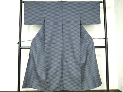 平和屋着物▽上質な紬　単衣　立涌文　正絹　逸品　DABH0633op